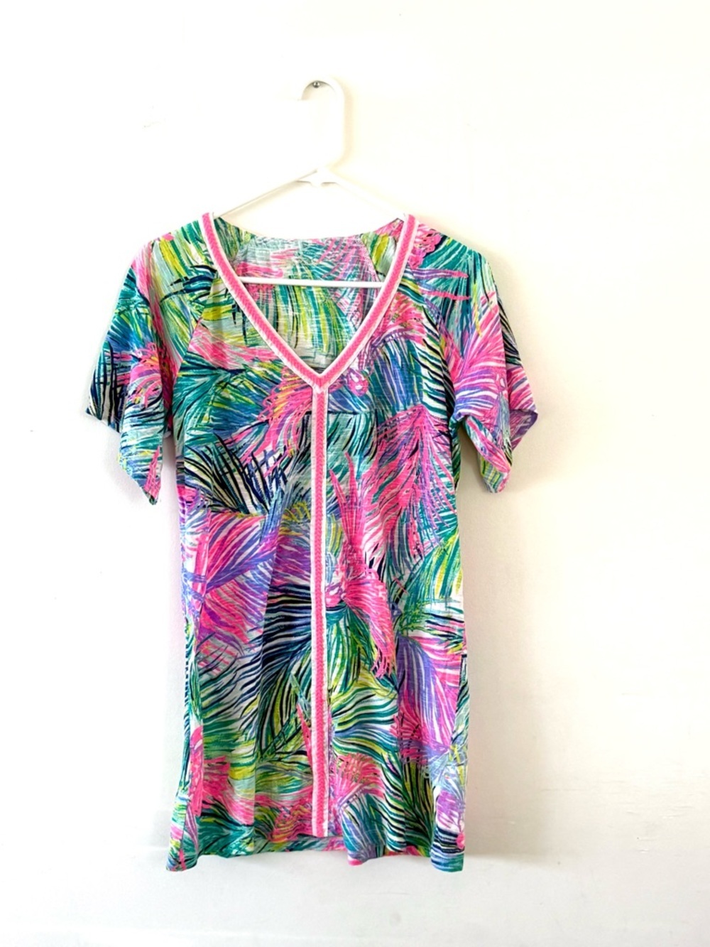 Lilly Pulitzer Swim Coverup Bonita Scarlet Macaw, Cotton, XS